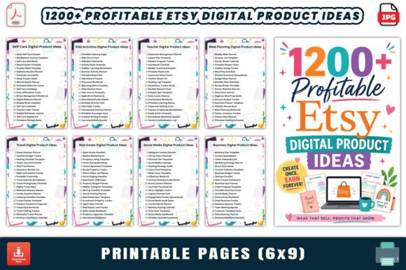 1200 Profitable Etsy Digital Product Ideas