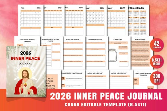 2026 INNER PEACE JOURNAL: A Customizable Tool for Mindful Growth and Productivity