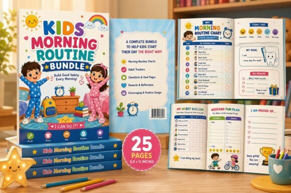Kids Morning Routine Bundle: Building Healthy Habits with Fun and Color