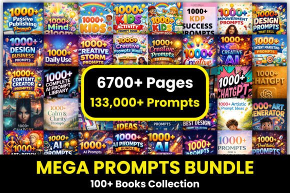Mega Prompts Bundle – 100 Books